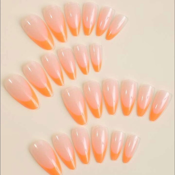 24 press on nails - orange french - Picture 2 of 3